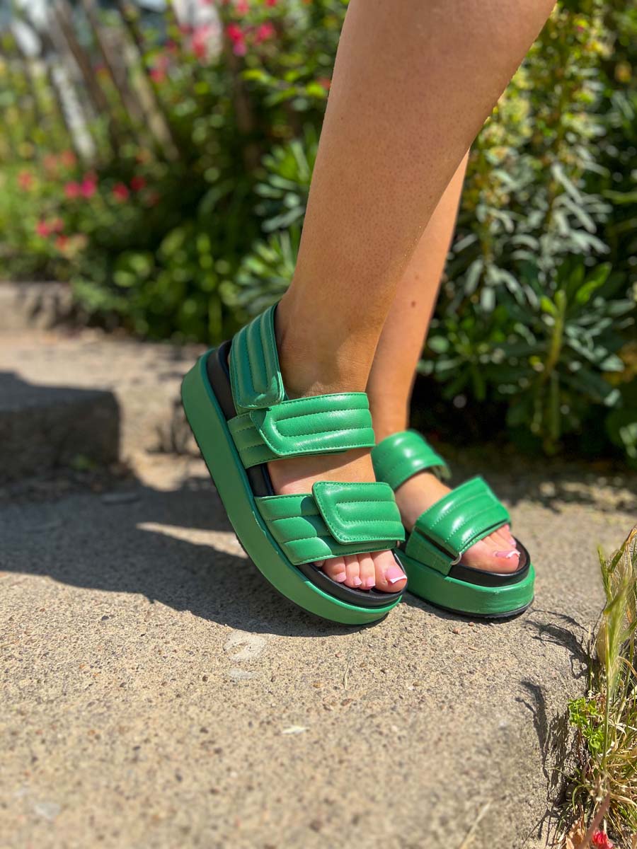 Sandales Dries Van Noten en cuir vert Sandales Dries Van Noten en cuir vert