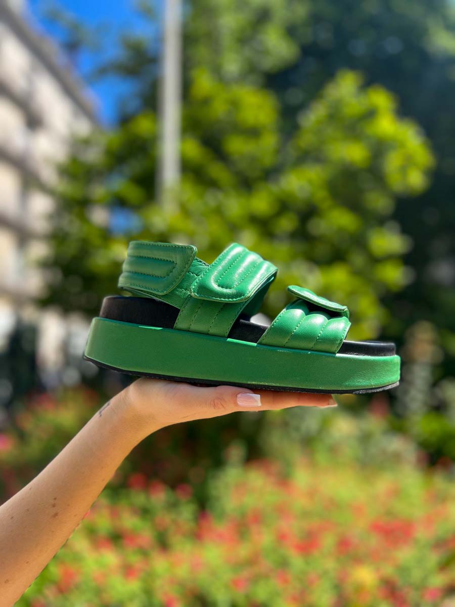 Sandales Dries Van Noten en cuir vert Sandales Dries Van Noten en cuir vert